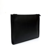 Portadocumenti in pelle liscia nera, prodotto a mano da Pianigiani bags